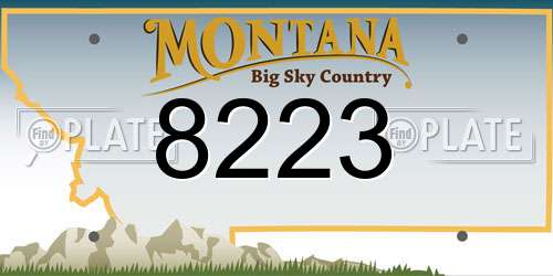 8223 Montana License Plate