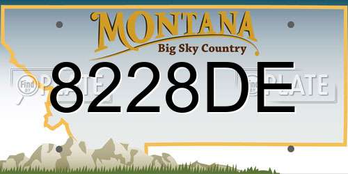8228DE Montana License Plate