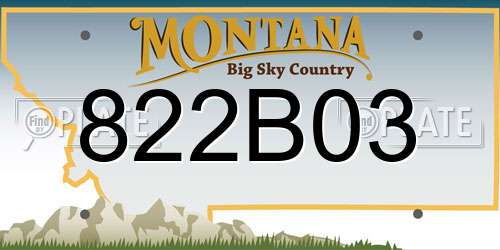 822B03 Montana License Plate