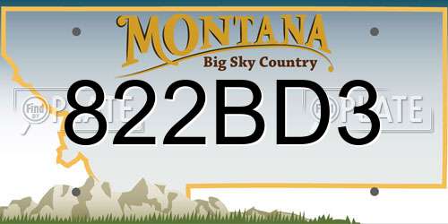 822BD3 Montana License Plate