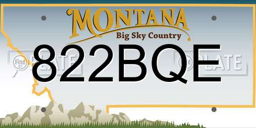 822BQE Montana License Plate