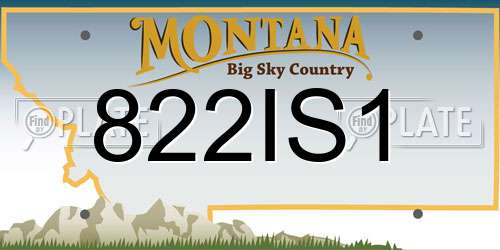 822IS1 Montana License Plate