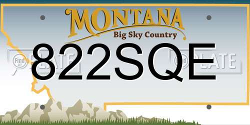 822SQE Montana License Plate