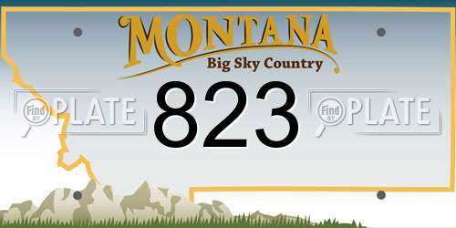 823 Montana License Plate