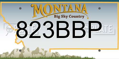 823BBP Montana License Plate