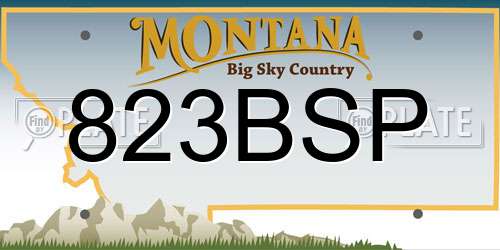 823BSP Montana License Plate