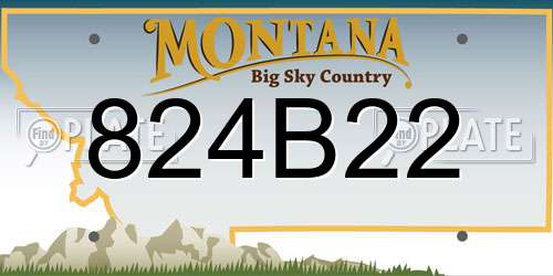 824B22 Montana License Plate