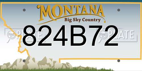 824B72 Montana License Plate