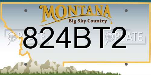 824BT2 Montana License Plate