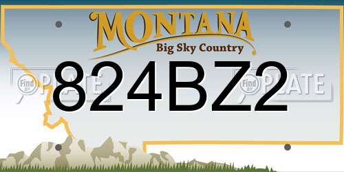 824BZ2 Montana License Plate