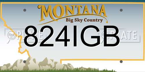 824IGB Montana License Plate