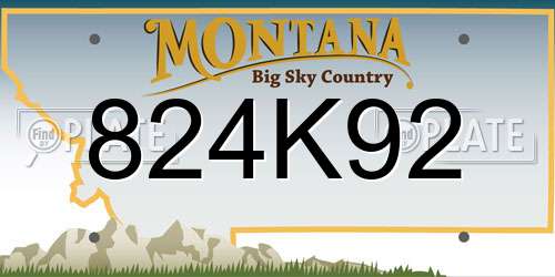 824K92 Montana License Plate