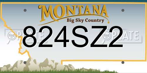 824SZ2 Montana License Plate