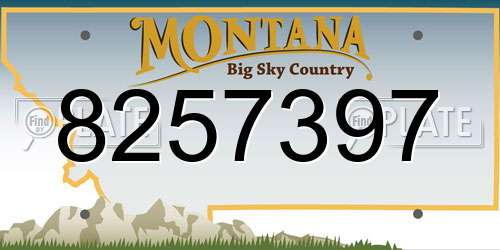 8257397 Montana License Plate
