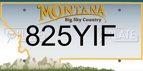 825YIF Montana License Plate