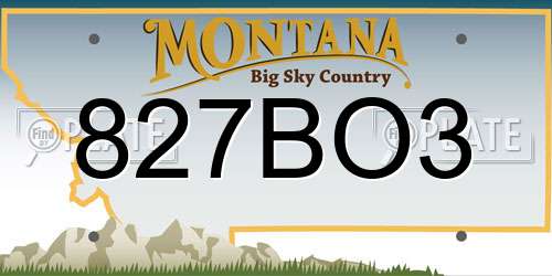 827BO3 Montana License Plate