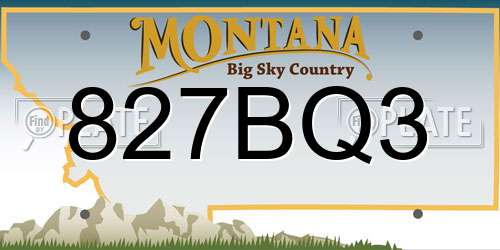 827BQ3 Montana License Plate
