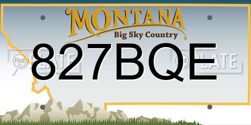 827BQE Montana License Plate