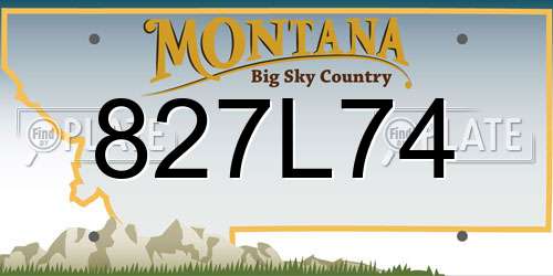 827L74 Montana License Plate