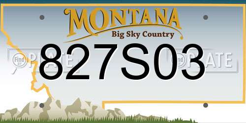 827S03 Montana License Plate