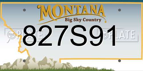 827S91 Montana License Plate