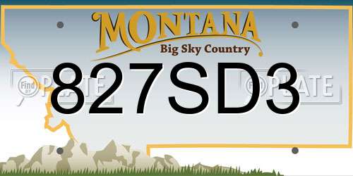 827SD3 Montana License Plate