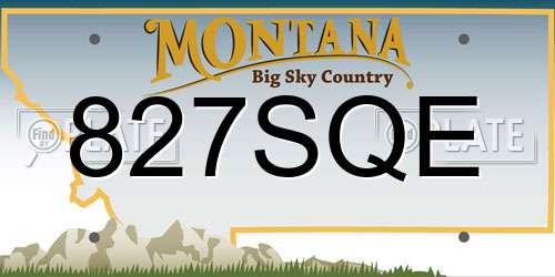 827SQE Montana License Plate