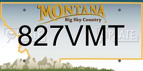 827VMT Montana License Plate