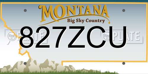 827ZCU Montana License Plate