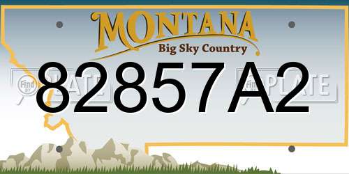 82857A2 Montana License Plate
