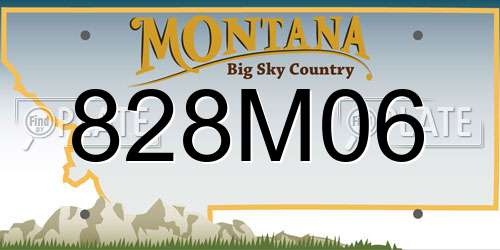 828M06 Montana License Plate