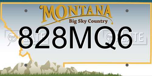 828MQ6 Montana License Plate