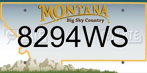 8294WS Montana License Plate