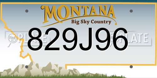 829J96 Montana License Plate