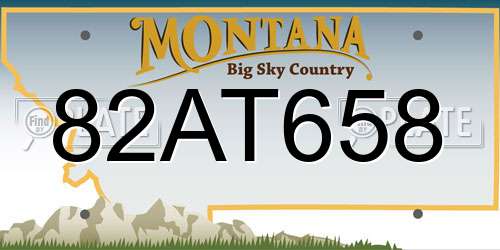 82AT658 Montana License Plate