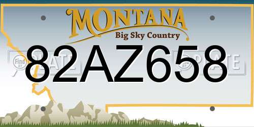 82AZ658 Montana License Plate