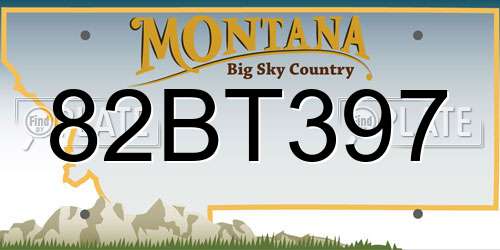 82BT397 Montana License Plate