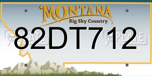 82DT712 Montana License Plate