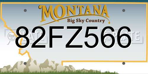 82FZ566 Montana License Plate