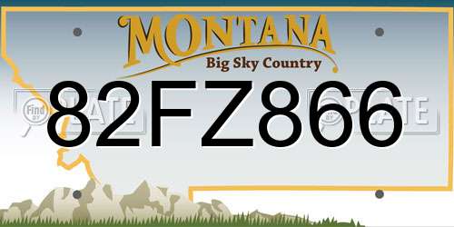 82FZ866 Montana License Plate