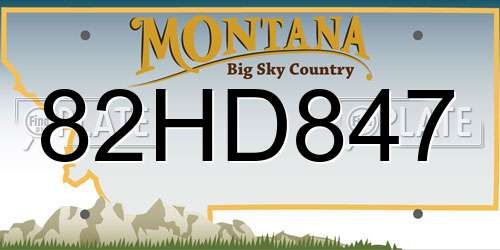 82HD847 Montana License Plate