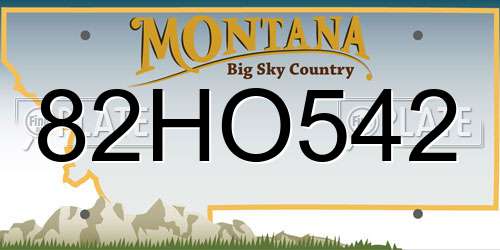 82HO542 Montana License Plate