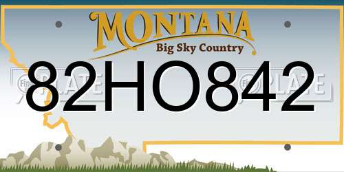 82HO842 Montana License Plate