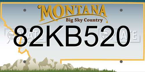 82KB520 Montana License Plate