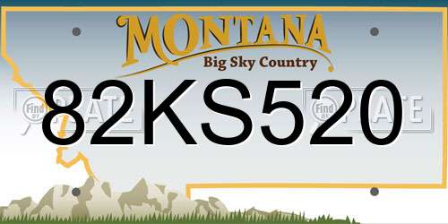 82KS520 Montana License Plate