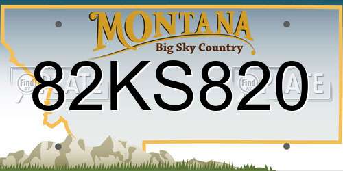 82KS820 Montana License Plate