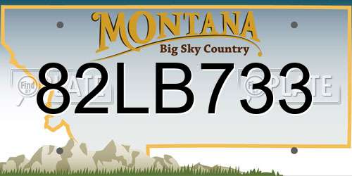 82LB733 Montana License Plate