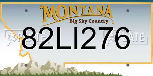 82LI276 Montana License Plate
