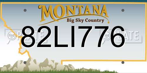 82LI776 Montana License Plate