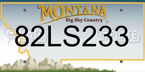 82LS233 Montana License Plate